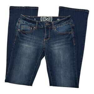 y2k dark wash low rise bootcut jeans